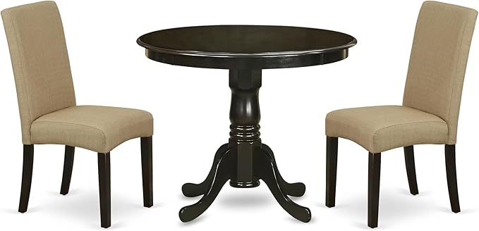 East West Furniture ANDR3-CAP-03 3 Piece Dining Room Table Set Contains a Round by EastWestFurniture
