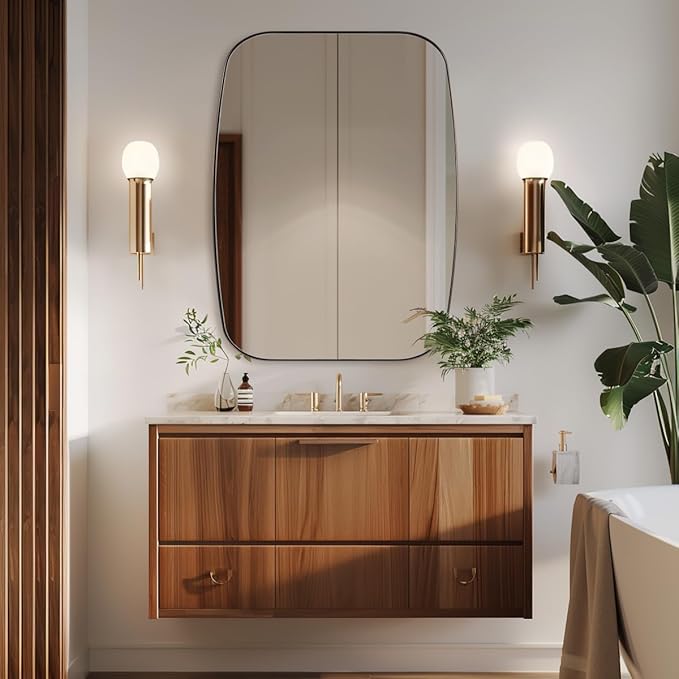 ANDY STAR Bronze Bathroom Mirror, 24x32 Oblong Vanity Mirror by ANDYSTAR