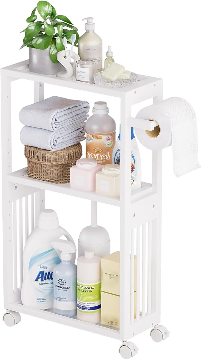 AmazerBath White Toilet Paper Holder Storage - Image 8