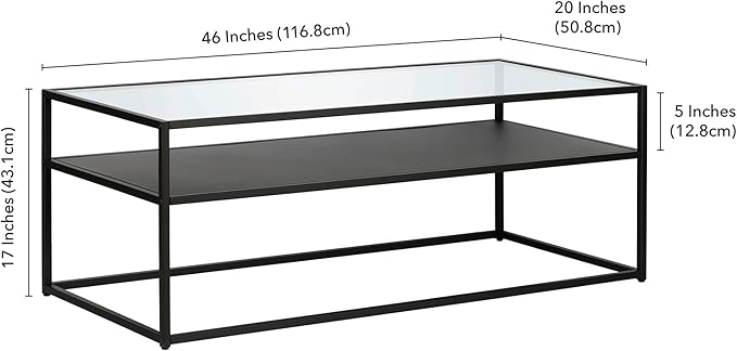 Ada 46'' Wide Rectangular Coffee Table in Blackened Bronze - Image 3