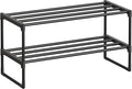 SONGMICS Shoe Rack, 2-Tier Shoe Organizer, Metal Storage Shelf, Upright or by SONGMICSbySONGMICSHOME