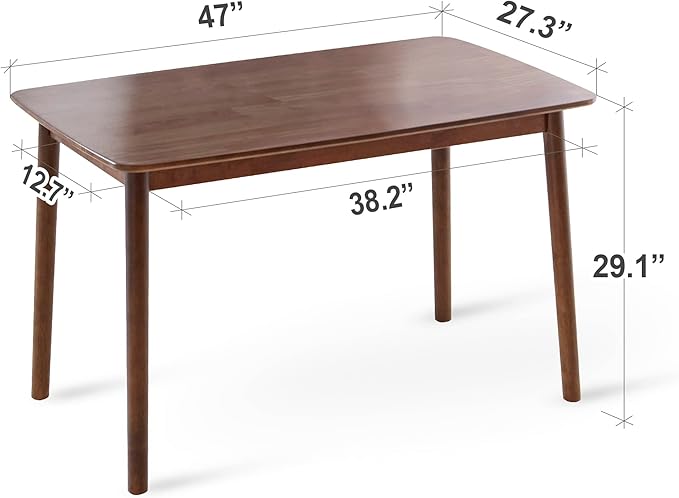 Livinia Aslan 47" Malaysian Oak Rectangular Wooden Dining Table/Solid Wood - Image 2