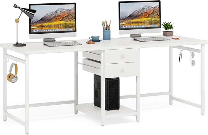 Tribesigns 79 Inch Extra Long Desk, Double Desk - Image 8