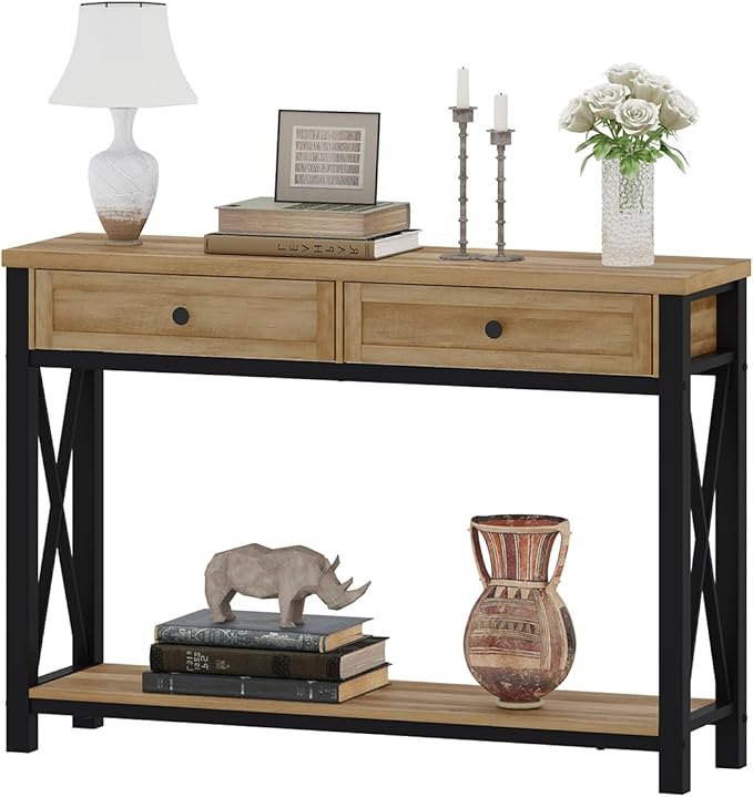 BON AUGURE Entryway Table with Drawers, Sofa Table with Storage, Couch Tables - Image 9