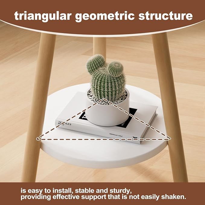 OERGKE Round End Table, Small Side Tables - Image 4