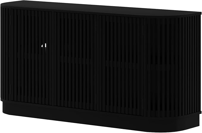 Plank+Beam Contour Wood TV Stand, Three Door Solid Wood Entertainment Console - Image 12