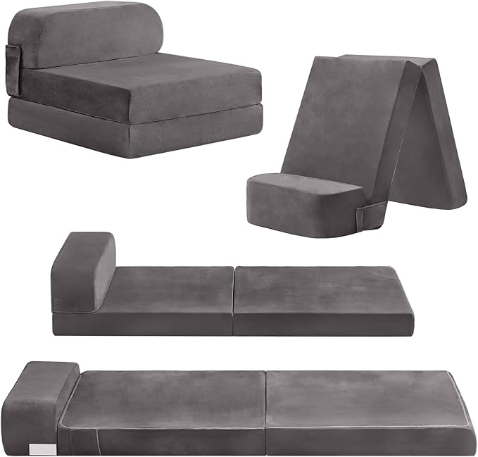 Tiita Folding Sofa Bed for Kids, Toddler Fold Out Couch Bed by TiitaHome