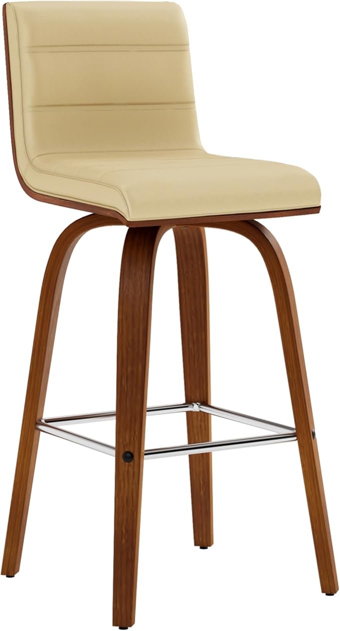 Armen Living Vienna 26" Swivel Counter Stool in Walnut Wood Finish by ArmenLiving