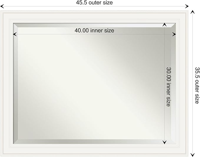 Amanti Art White Bathroom Mirror - Image 4