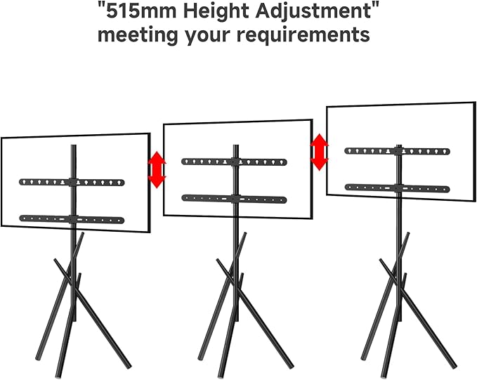 Easel Art TV cart for 43-90 inch TVs Triangular 3-Leg TV Cart - Image 4