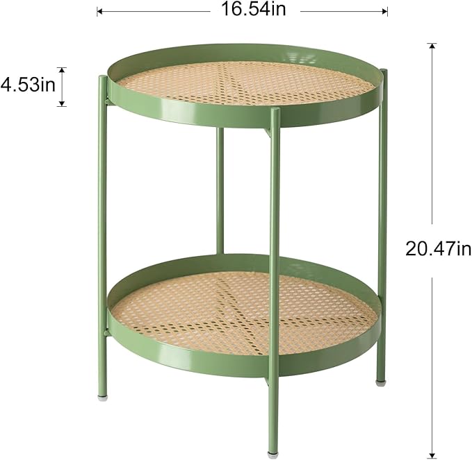 TeoKJ All Metal Side Table, 2 Tier Anti Rust End Table - Image 3