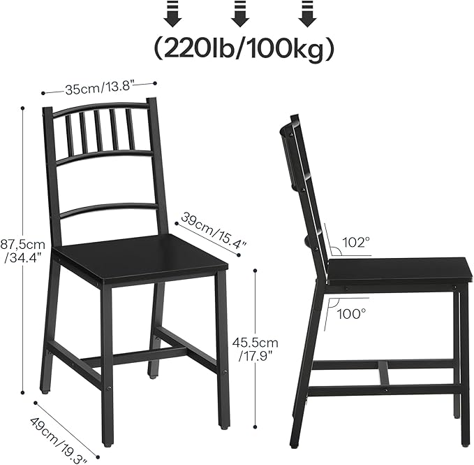 HOOBRO Kitchen Chairs Set of 2, Wooden Dining Room Chairs - Image 3