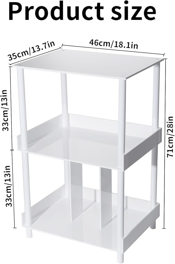 Antilope 18x14 White Acrylic Record Player Stand - Image 3