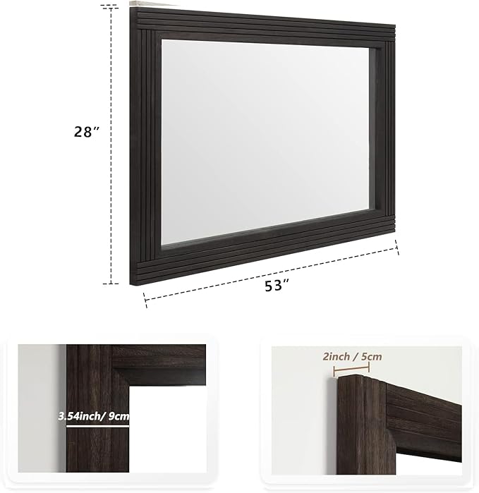 YOSHOOT Hand-Made Wooden Spliced Wall Mirror - Image 4