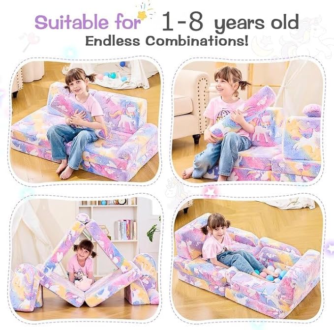 IFNOW Modular Kids Play Couch, Toddler Couch Kids Sofa, Child Sectional Sofa - Image 3