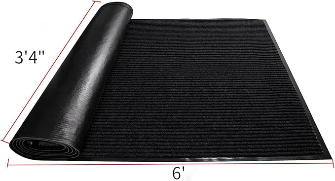 TANYOYO 3' X 6' Commercial Grade Door Floor Mat Brush Step Entrance Mat Vinyl - Image 3