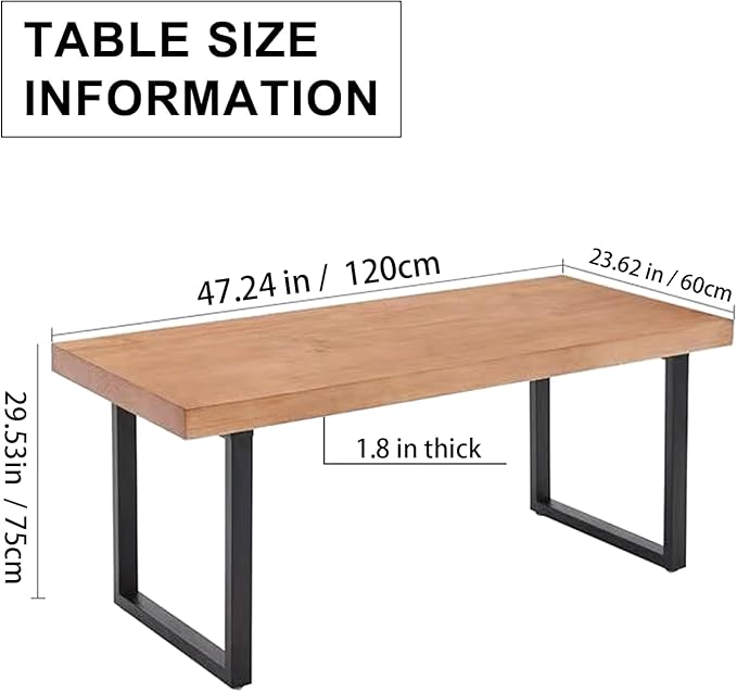 Solid Wood Dining Table Modern Minimalist Durable Stylish - Image 2