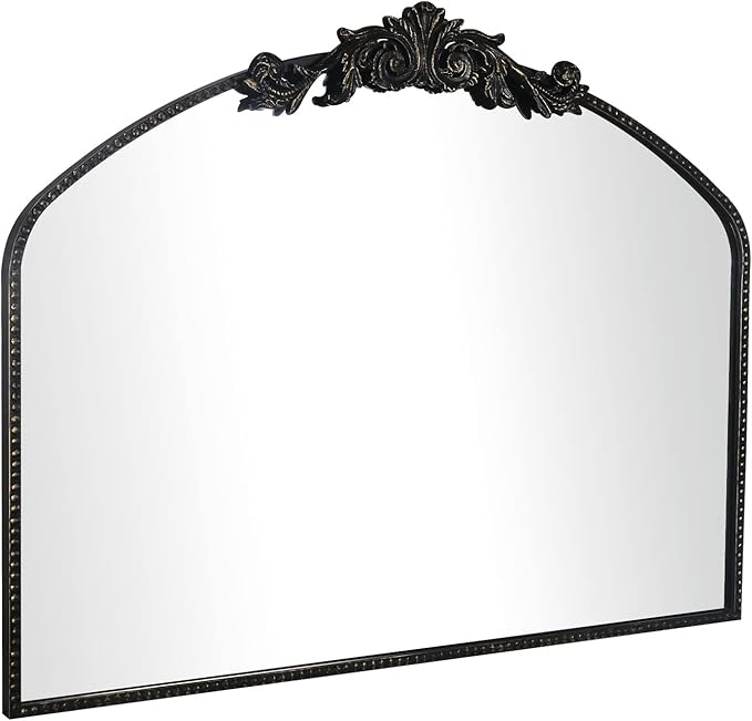 AIXI HOME Vintage Black Arched Mirror 36"X29", Antique Baroque Mantel Wall by AIXI+HOME