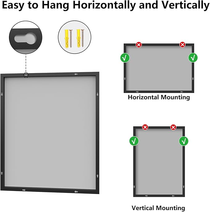Koonmi Bathroom Mirror 30x36 Black Bathroom Wall-Mounted Mirrors, Modern Vanity - Image 8