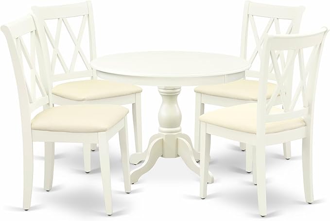 East West Furniture HBCL5-LWH-C 5 Piece Dining Table Set by EastWestFurniture