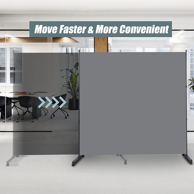 Room Divider Single Panel Privacy Screen W/Wheels, Upgrade Fabric Wall Divider - Image 4