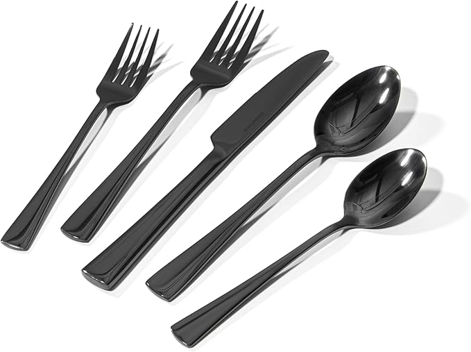 KINGSTONE Silverware Set for 8, 40-Piece Forged 18/10 Stainless Steel Flatware by KINGSTONE