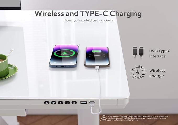 INNOVAR Wireless Charging Standing Desk - Image 4