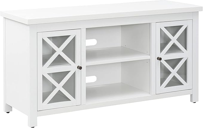 Henn&Hart Rectangular TV Stand for TV's up to 55" in White, TV Stands for the by HennHart