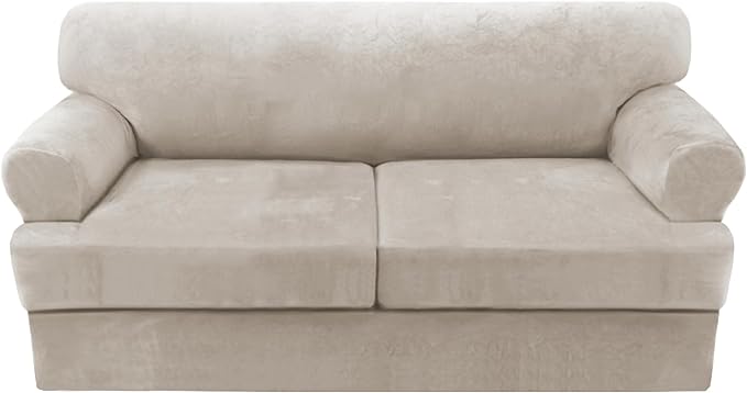 H.VERSAILTEX Sofa Cover 3 Piece T Cushion Loveseat Slipcovers Thick Velvet by HVERSAILTEX