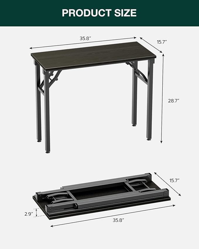 Frylr Small Folding Computer Desk – Portable 35.8 Inch Foldable Laptop Table - Image 2