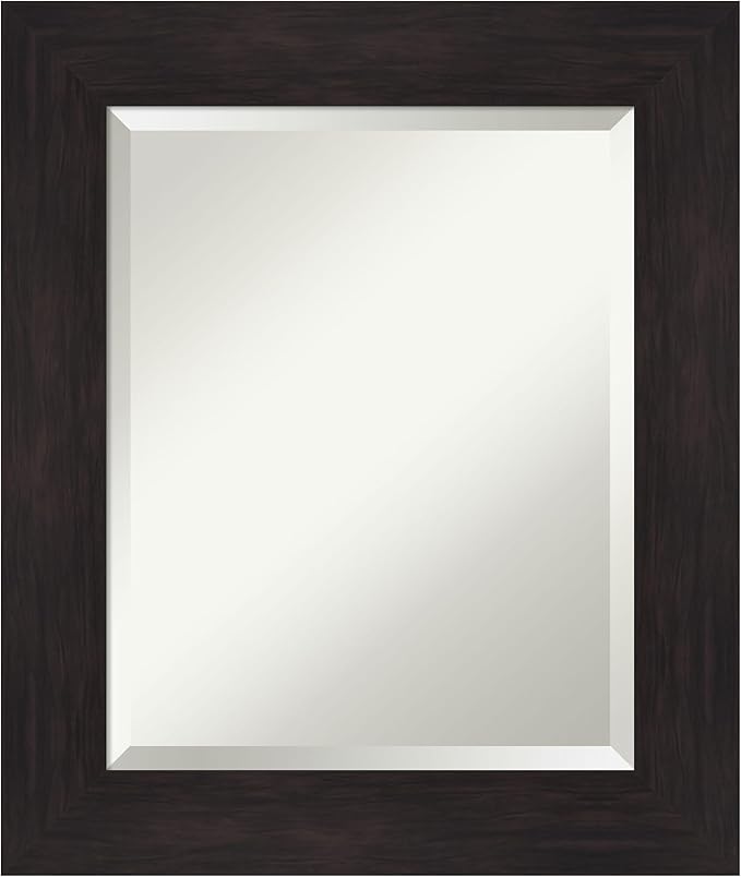 Amanti Art Brown Wall Mirror 26x22 Furniture Espresso Rectangle Bathroom Mirror by AmantiArt