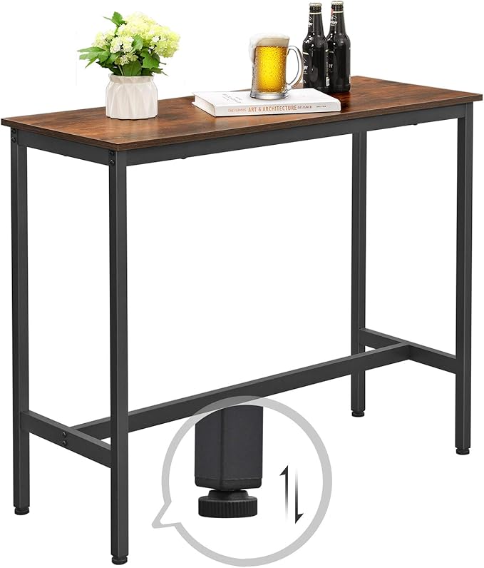 VASAGLE Bar Table, Narrow Long Kitchen Dining Table, Sturdy Metal Frame - Image 7