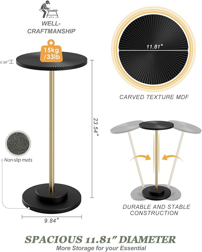 Round Side Table, Small Drink Table - Image 2