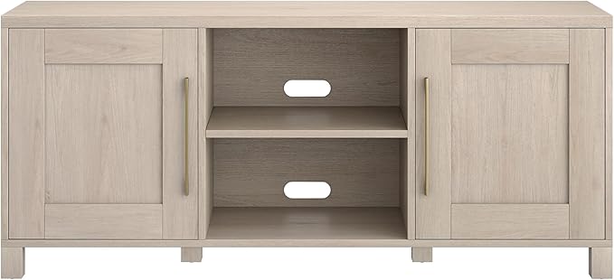 Henn&Hart Rectangular TV Stand for TV's up to 65" in Alder White, for Home - Image 3