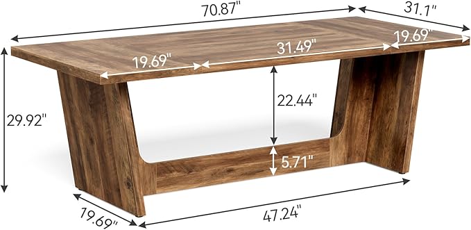 1Easylife 70.87 Inches Long Executive Desk, Industrial Simple Study Writing - Image 2