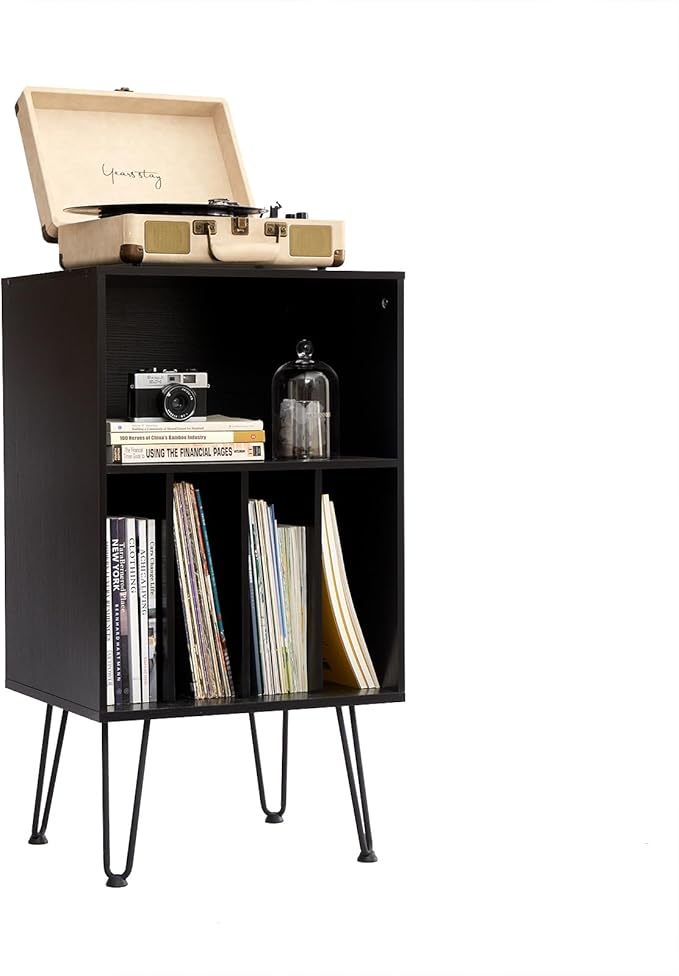 Record Player Stand with Vinyl Storage, Vinyl Record Storage Cabinet Holds Up - Image 8