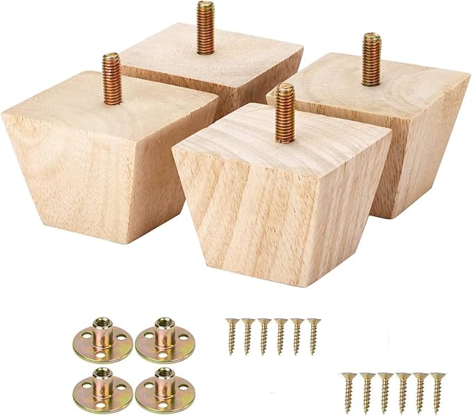 4PCS Wood Furniture Legs 2 inches Square Furniture Legs - Image 2
