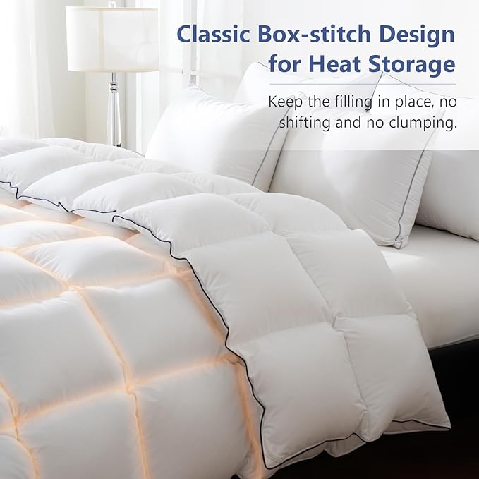 DOWNCOOL Feather Comforter Oversized King Size, Ultra Soft Fluffy Duvet Insert - Image 5