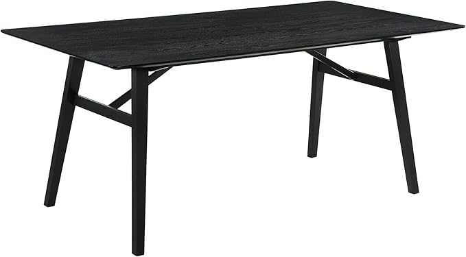 Armen Living Channell Mid Century Modern 5 Piece Black Wood Dining Table Set - Image 8