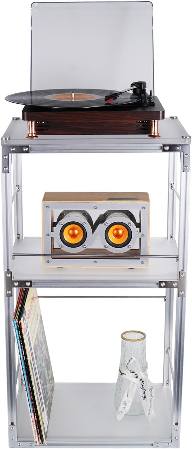 Record Player Stand with Vinyl Record Storage, End Table Style Record Stand - Image 3