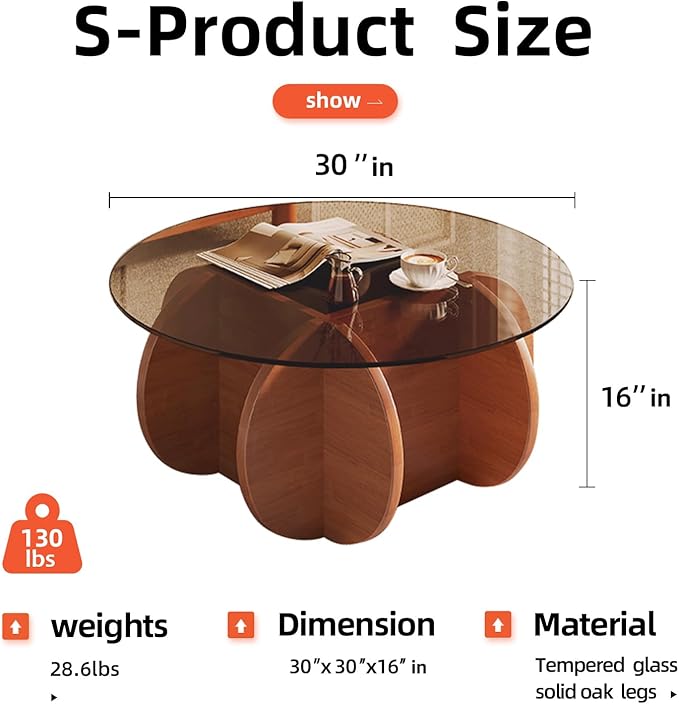Modern Round Glass Coffee Table - Image 2