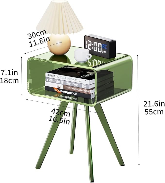 Acrylic Side Table, Acrylic Nightstand Bedside Table - Image 3