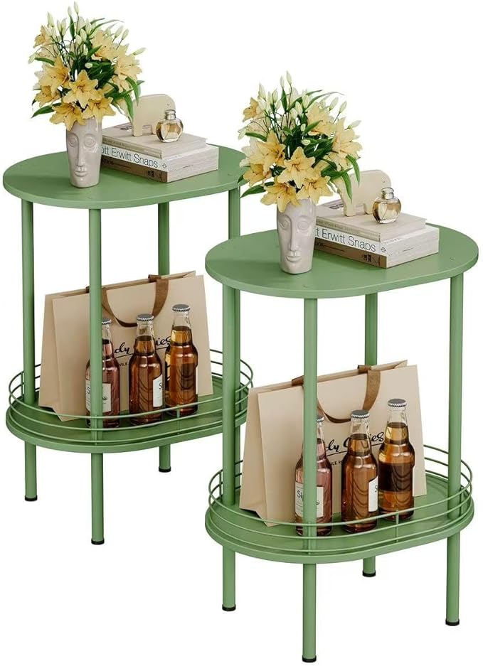 Round Side Table Set of 2, Bedside Table by DGSANDGPuttheCustomerFirst