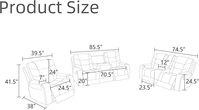 Recliner Chair, Leather Recliner Home Theater Seating, Electric Reclining Chair - Image 2