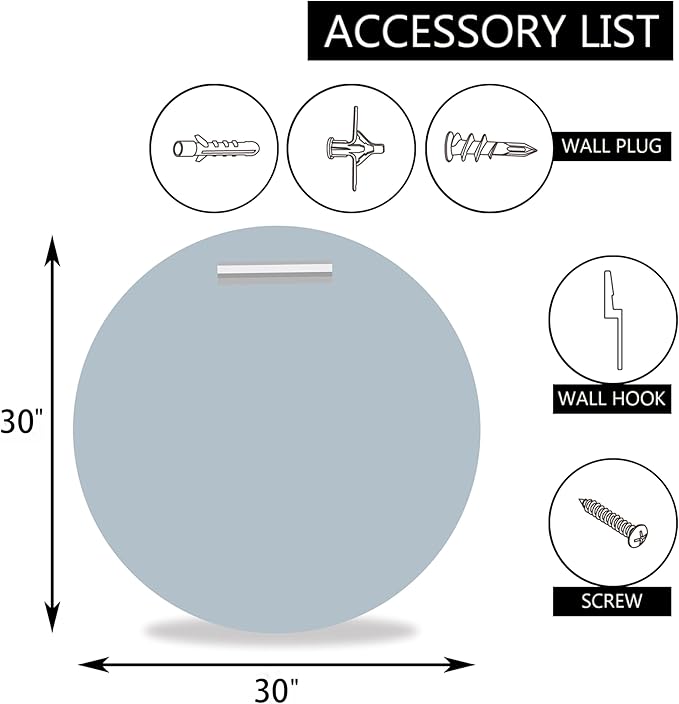 30" Frameless Round Beveled Mirror - Image 5