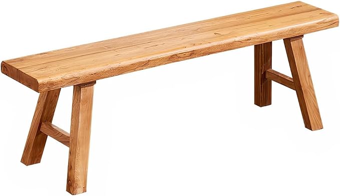 Farmhouse Solid Wood Bench: Long Rustic Indoor Narrow Wooden Bench by YEXINGlow
