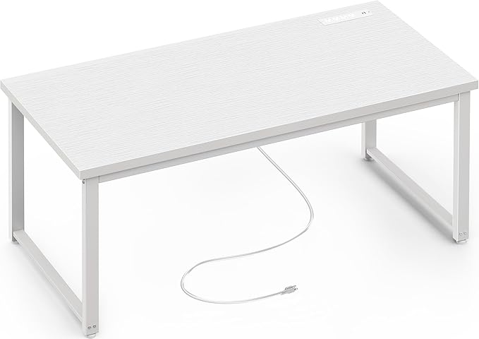 Huuger 55 x 24 inch Desk with Power Outlets & USB-C, Deeper & Thicker Desktop - Image 9