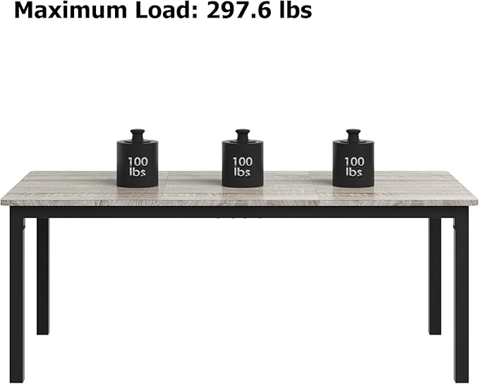 GarveeHome 78.7in Industrial Dining Table - Image 7