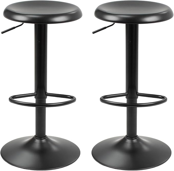 Bar Stools - 2 Pack, Adjustable Swivel Height Counter Bar Stool, Modern Metal by Unknown