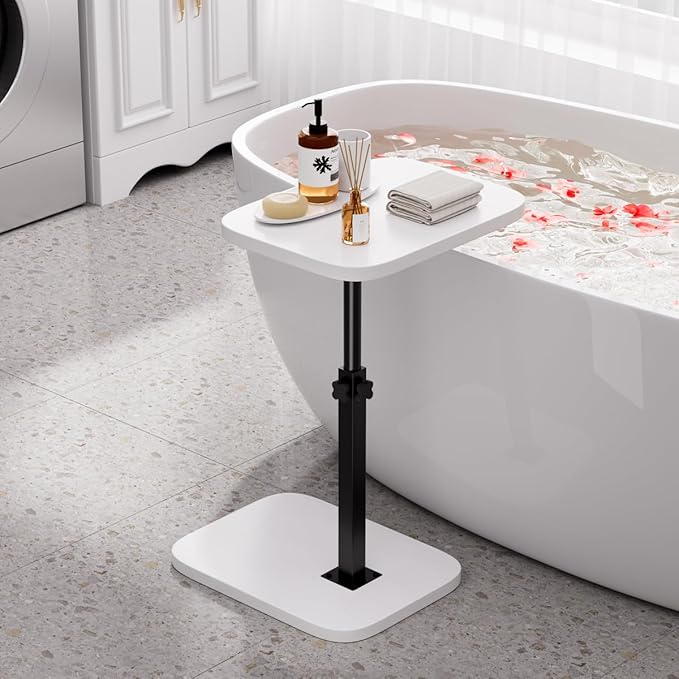 Adjustable Side Table TV Tray, C Shaped End Table, Small Bedside Table - Image 2